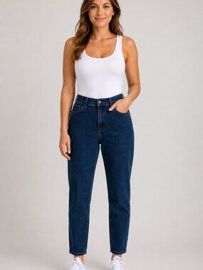 D. Jeans Women's Size 12 Blue Stretch Skinny Ankle Jeans Raw Frayed Hem